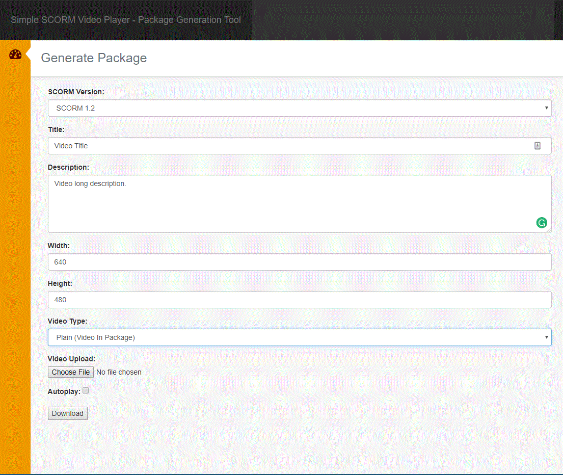 simple scorm video player package generator simple scorm video player package generator