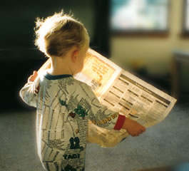 the object is what the actor performs the action upon in an activity statement. The child reads the newspaper.