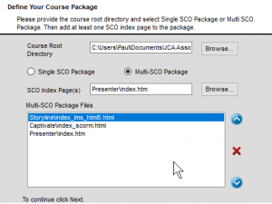 Simple SCORM Packager Define Package