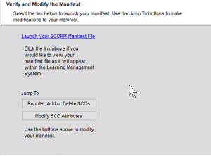 Simple SCORM Packager Verify screen