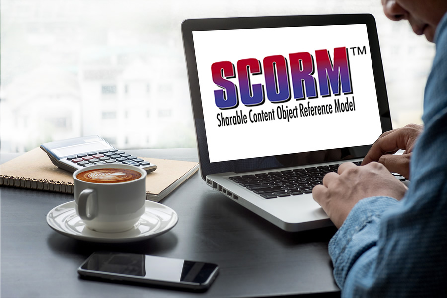 scorm logo on video screen